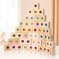 Thumbnail for Rainbow Gem Stacking Blocks – Luova ja opettavainen – Puinen pinoamispalikkasarja
