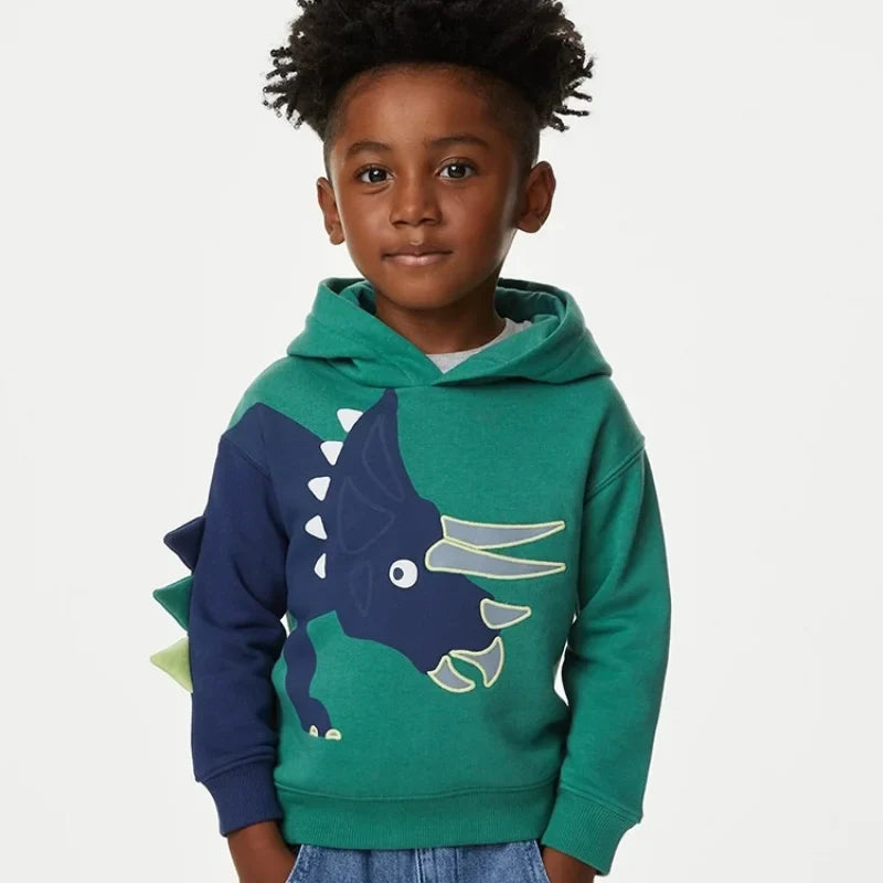 DinoStyle – Lämmin ja hengittävä – huppari, jossa Triceratops-kuvio