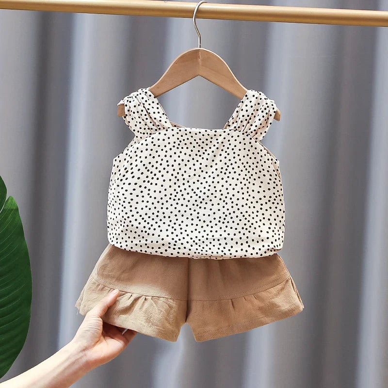 Mini Fashion™ - Puuvillainen kesäasu tytöille
