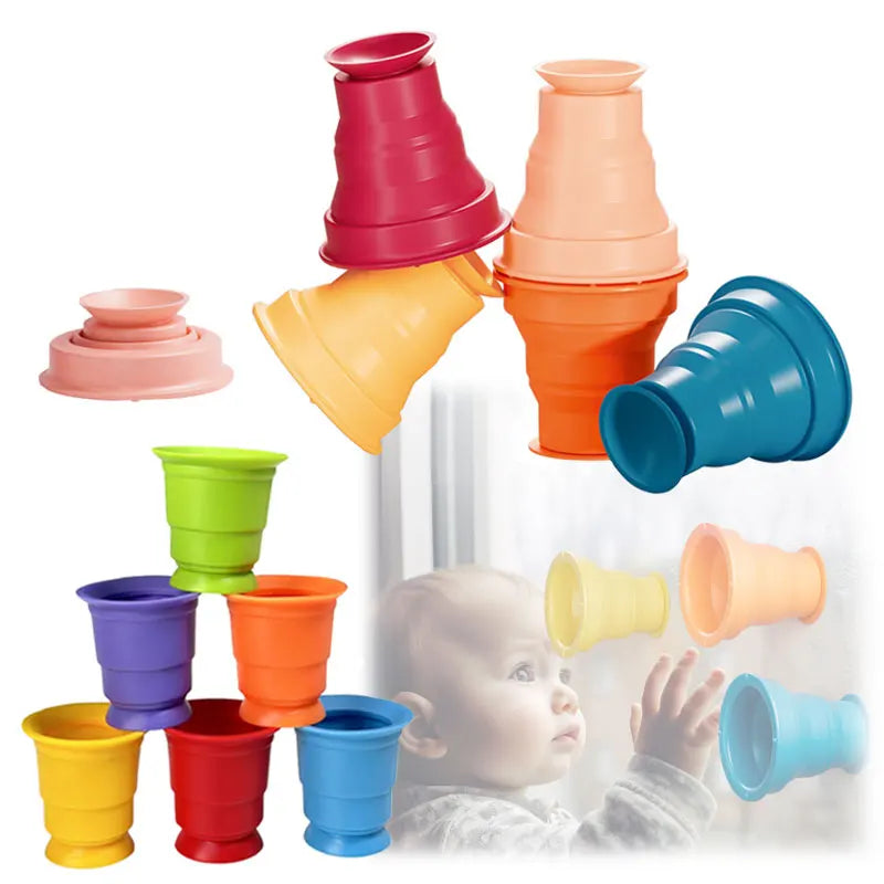 Rainbow Stacker Cups™ - Sateenkaaren värit - Pinoamiskuppipeli