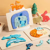 Animal Puzzle™ – Tutustu ja opi – Cartoon puinen palapeli