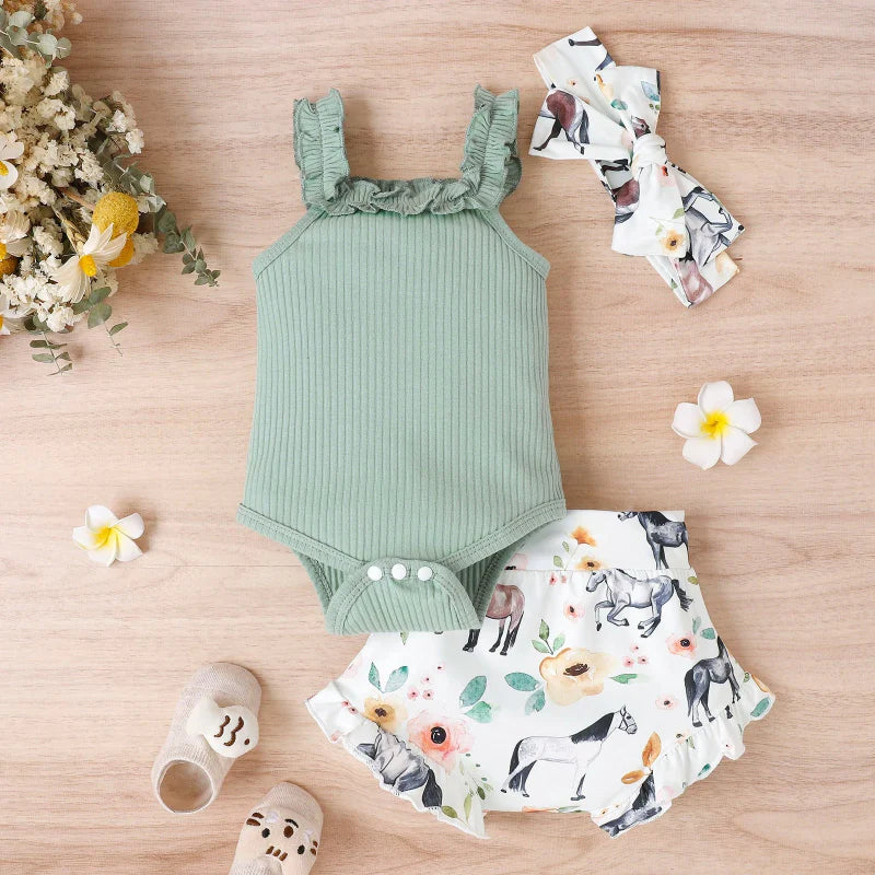 Baby Girl Summer Outfit – Söpö ja ilmava – vauvan vaatesetti