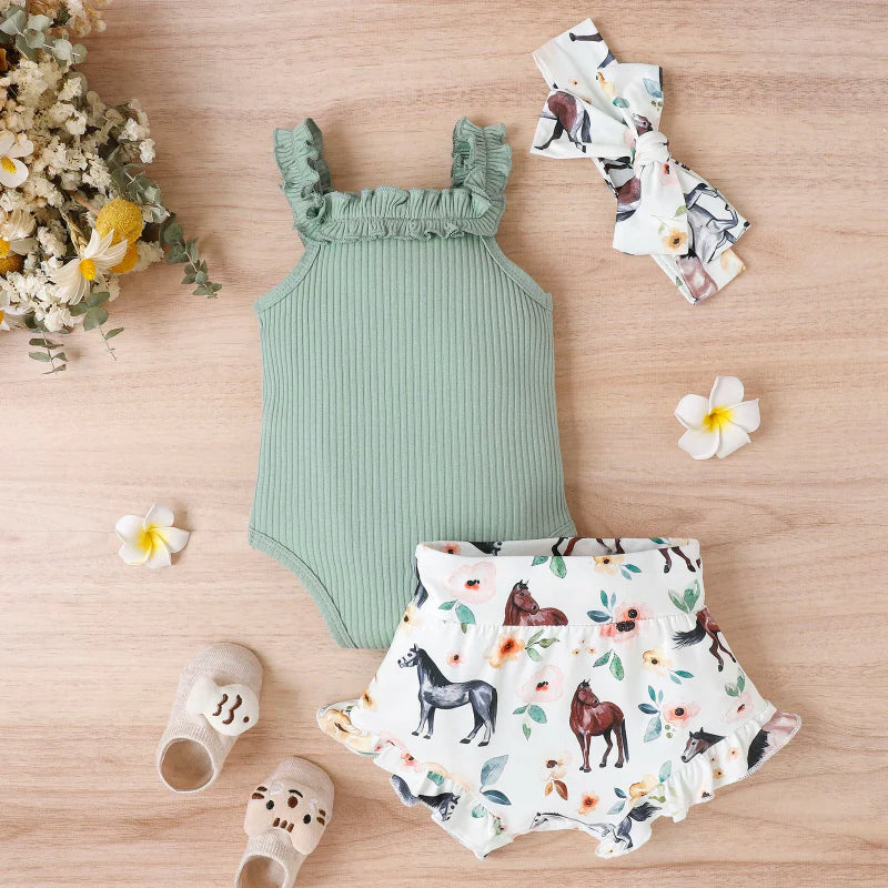 Baby Girl Summer Outfit – Söpö ja ilmava – vauvan vaatesetti