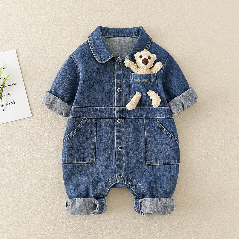 Mini Fashion™ - Mukava & tyylikäs - Denim jumpsuit vauvoille