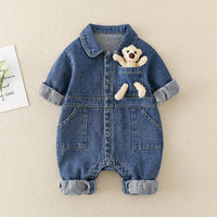 Thumbnail for Mini Fashion™ - Mukava & tyylikäs - Denim jumpsuit vauvoille