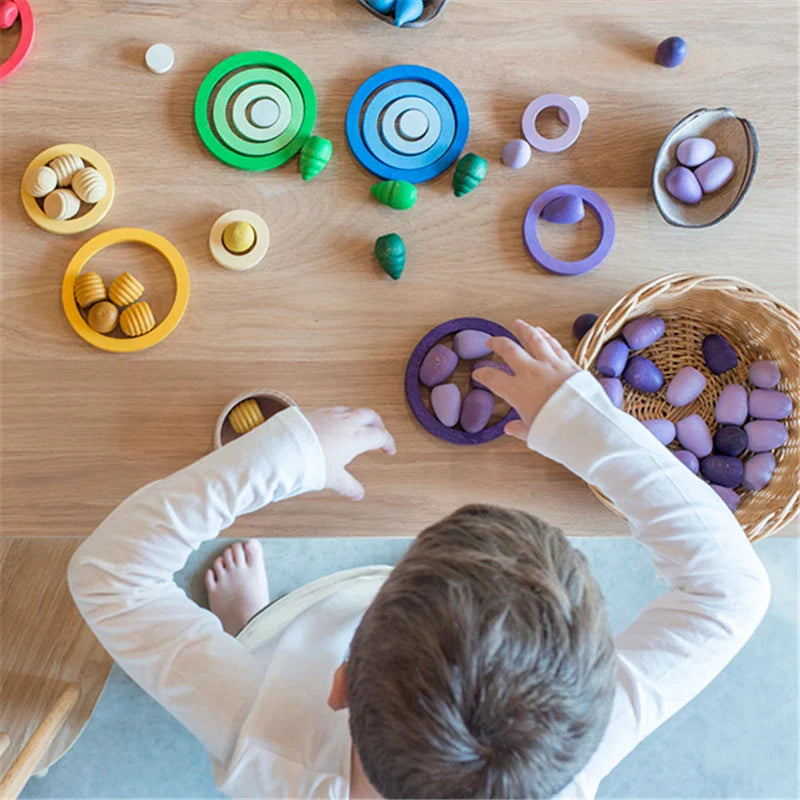 Rainbow Blocks™ – Luova väritys hauskaa – Puinen värityspelisarja