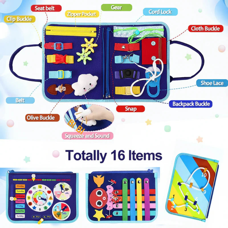 7-in-1 Busy Board – Motoriset taidot ja oppiminen – Aktiviteettitaulu