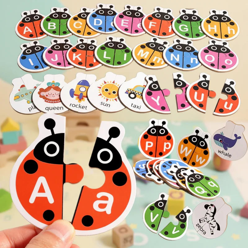 Wooden Letter Matching Game – Oppiminen ja leikki – Aakkospalapeli