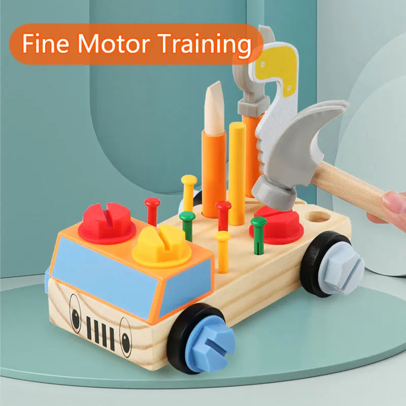 Woods™ - Väännä ja opi - Montessori-auto ruuvilauta