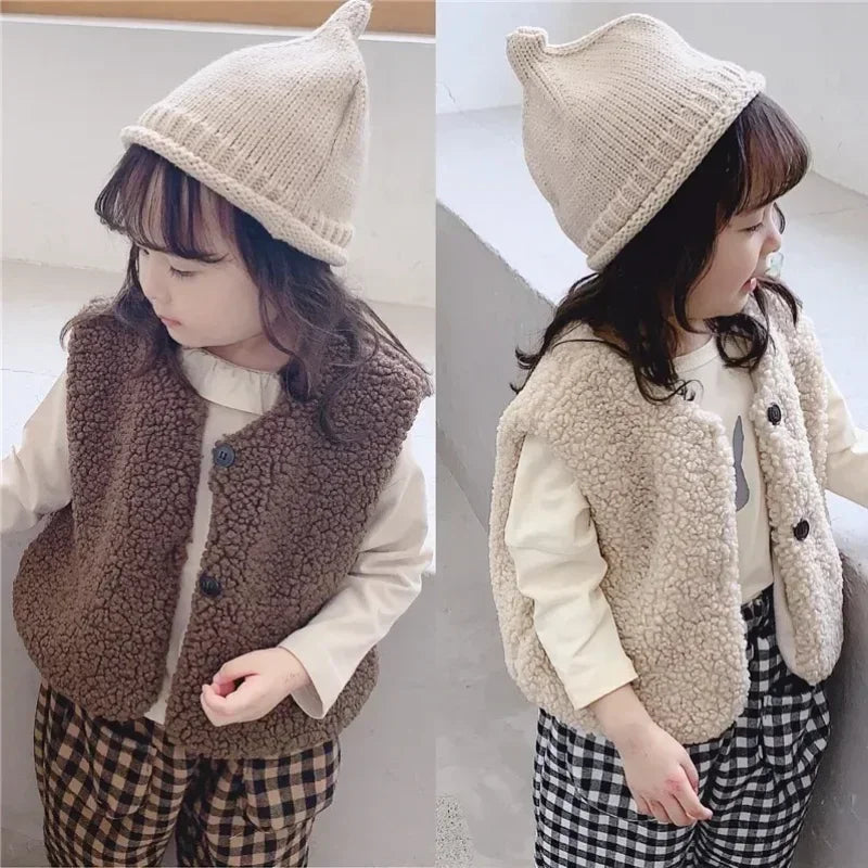 Mini Fashion™ - Lämmin ja söpö - Lasten pörröliivi