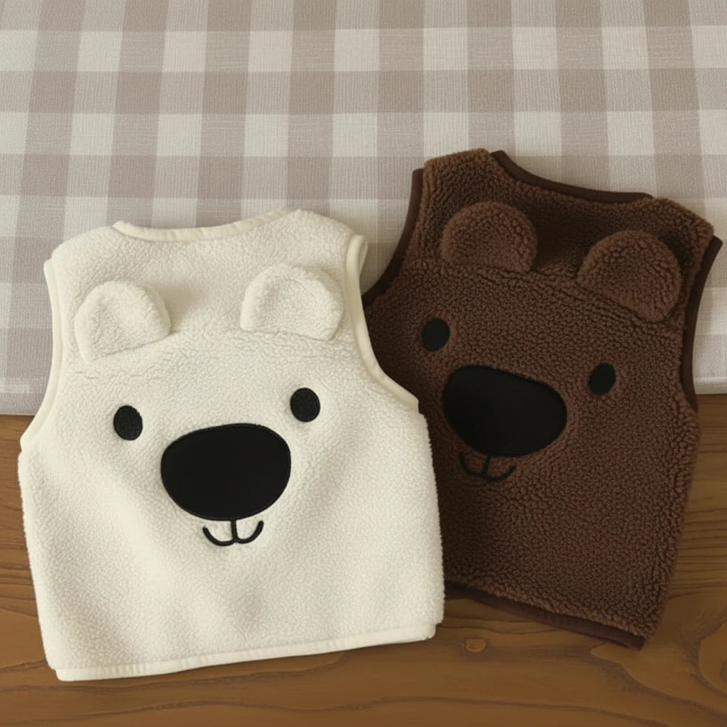 Baby Bear Fleece Vest – Lämmin ja pehmeä – Lasten karhuliivi
