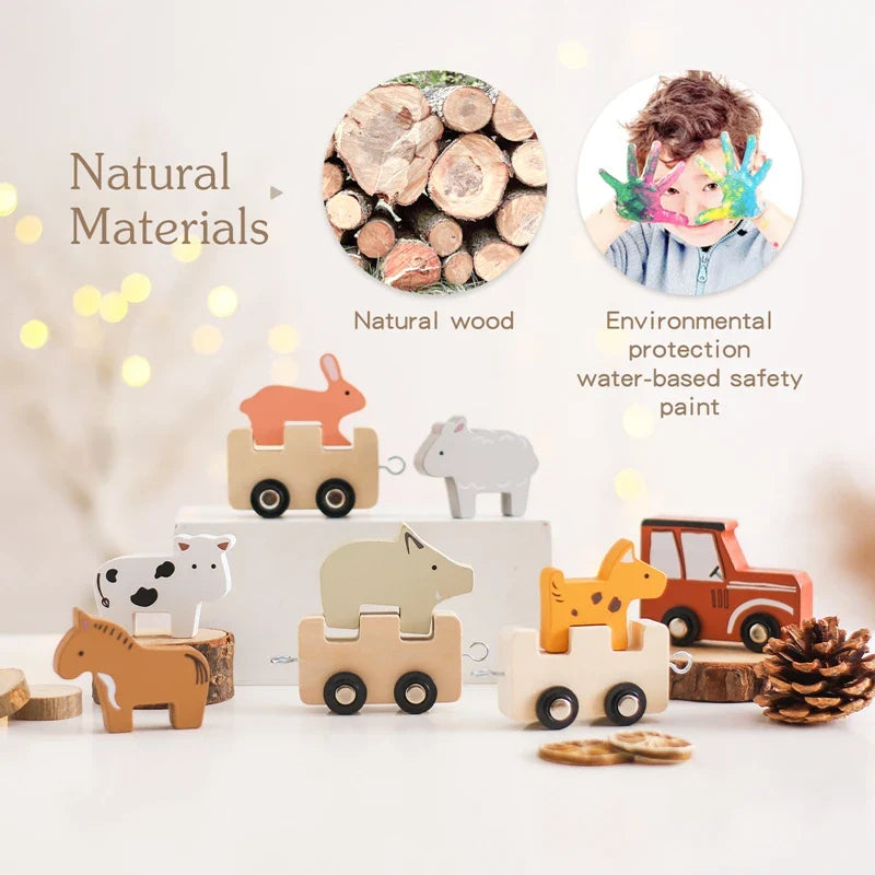Woods™ - Maatilaseikkailu pyörillä - Puinen eläinjuna