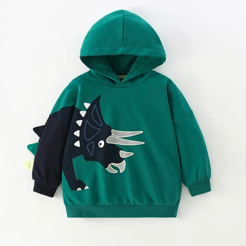 DinoStyle – Lämmin ja hengittävä – huppari, jossa Triceratops-kuvio