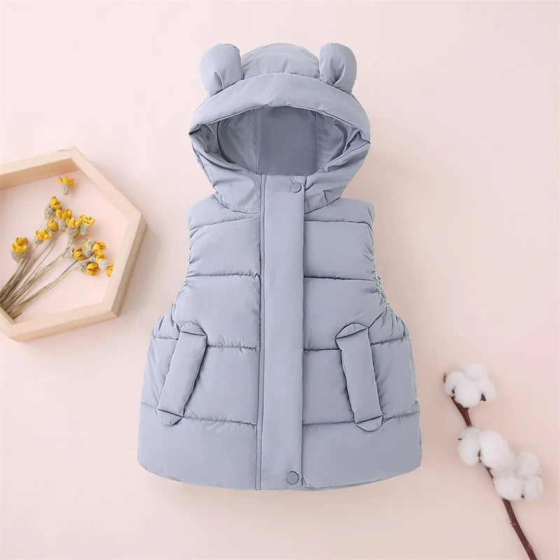 Mini Fashion™ - Lämmin ja trendikäs - Hupullinen toppaliivi