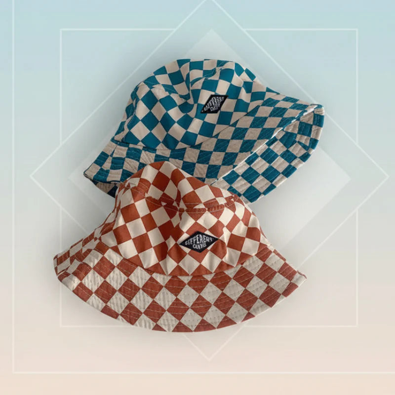 Bucket Hat – Söpö ja suojaava – lasten ruudullinen hattu