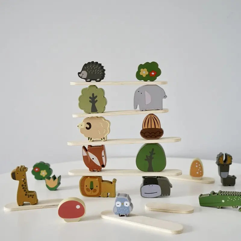 Animal Stackers™ - Ohut pinoaminen - Puueläimet Pinoamislelut