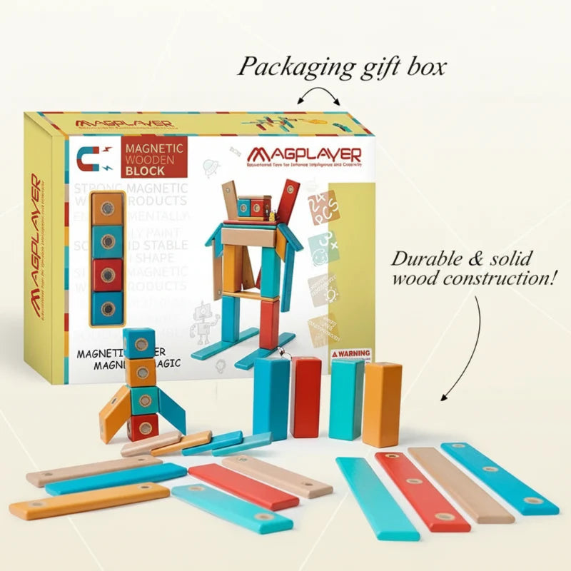 MagPlayer – Luovuus ja motoriset taidot – DIY-puumagneettiset rakennuspalikat
