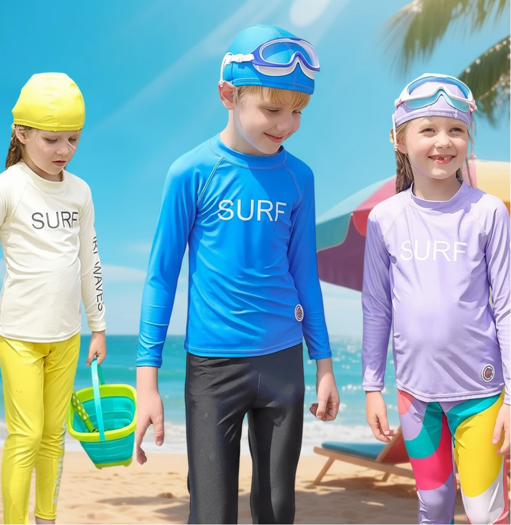 SunShield – Suojaava ja joustava – lasten pitkähihainen surffipaita, UPF 50+