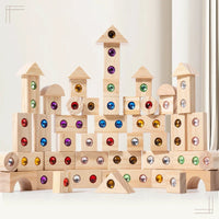 Thumbnail for Rainbow Gem Stacking Blocks – Luova ja opettavainen – Puinen pinoamispalikkasarja