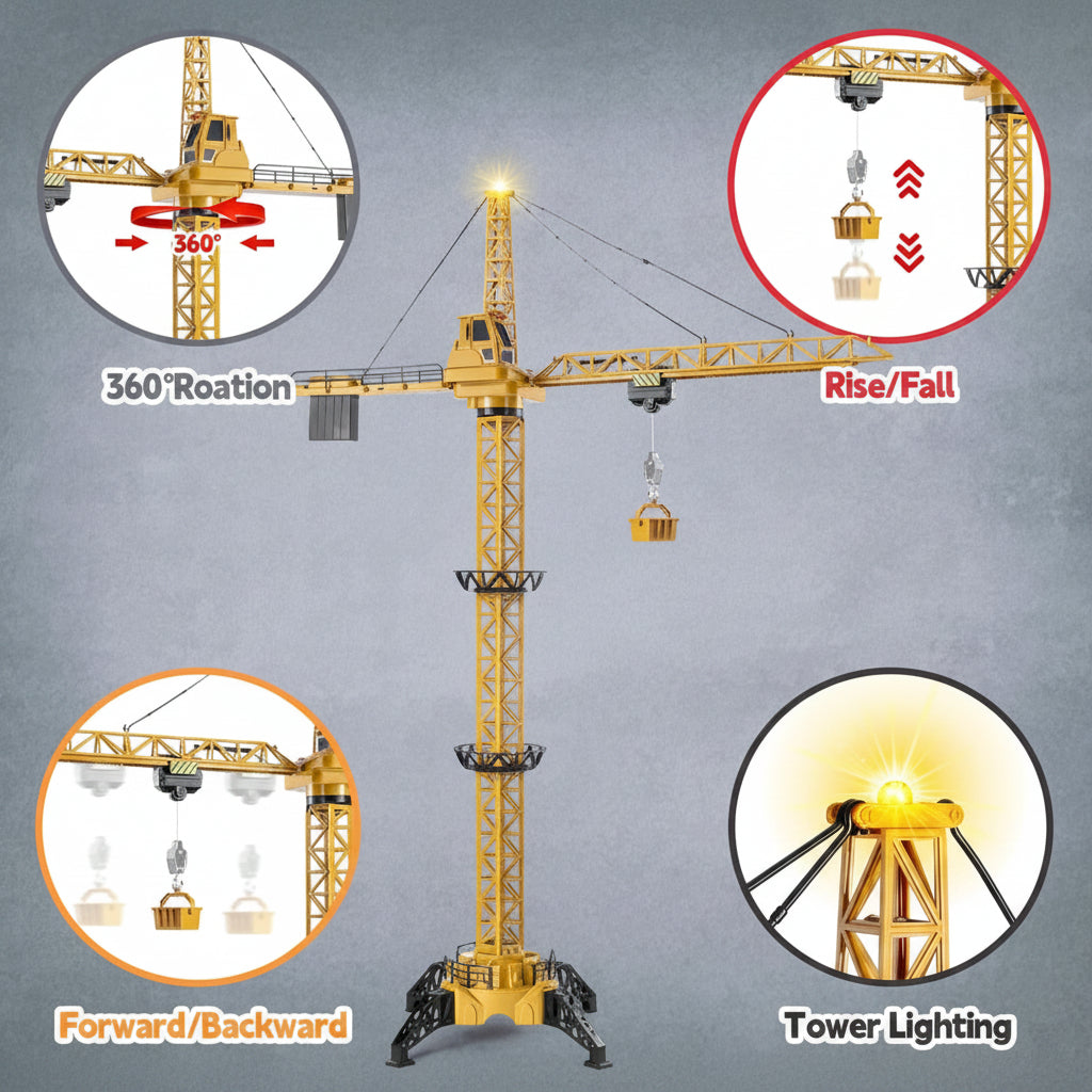CranePro – Interaktiivinen ja realistinen – RC-torninosturi-lelu