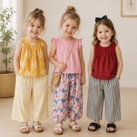 Thumbnail for Sleeveless Tops & Pants – Pehmeä ja tyylikäs – Lasten vaatteiden kesäsetti
