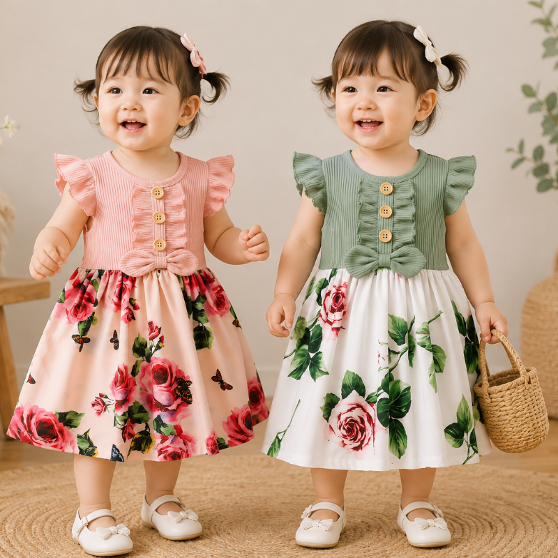 Garden Dress – Kesä & raikas – Tyttöjen kukkamekko