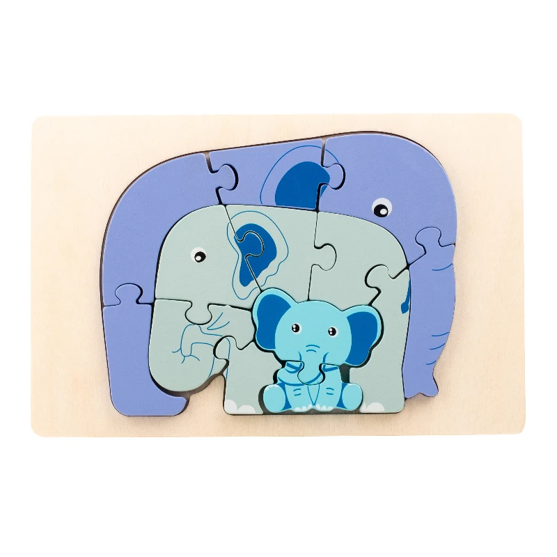 Animal Puzzle™ – Tutustu ja opi – Cartoon puinen palapeli