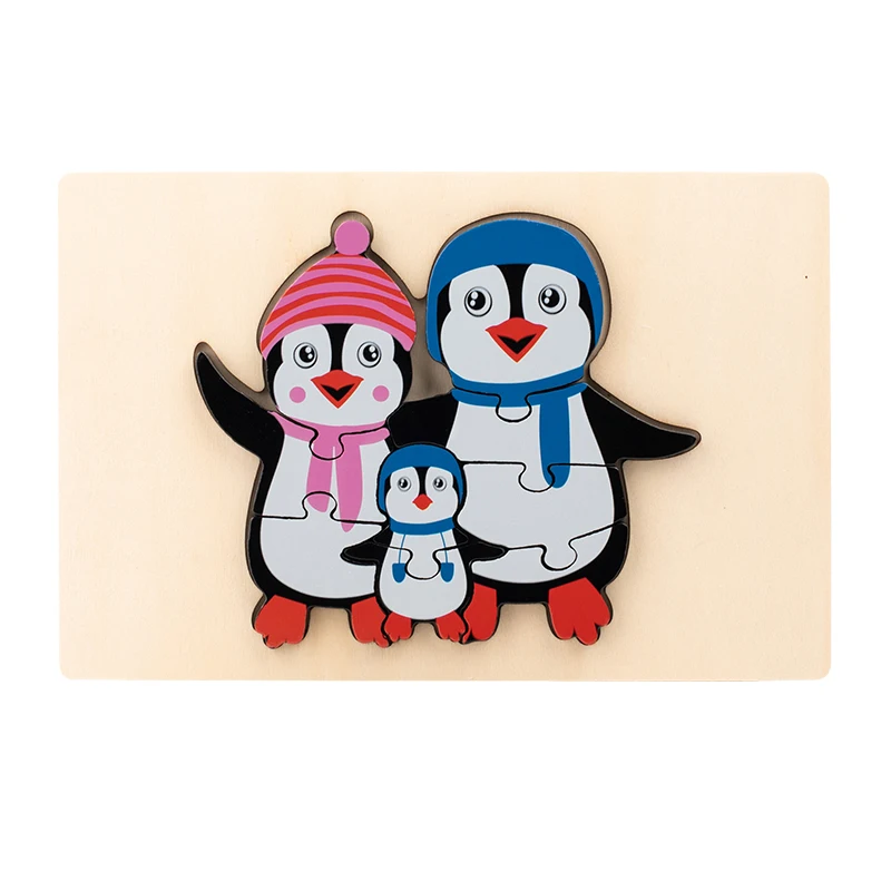 Animal Puzzle™ – Tutustu ja opi – Cartoon puinen palapeli