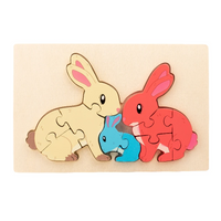 Thumbnail for Animal Puzzle™ – Tutustu ja opi – Cartoon puinen palapeli