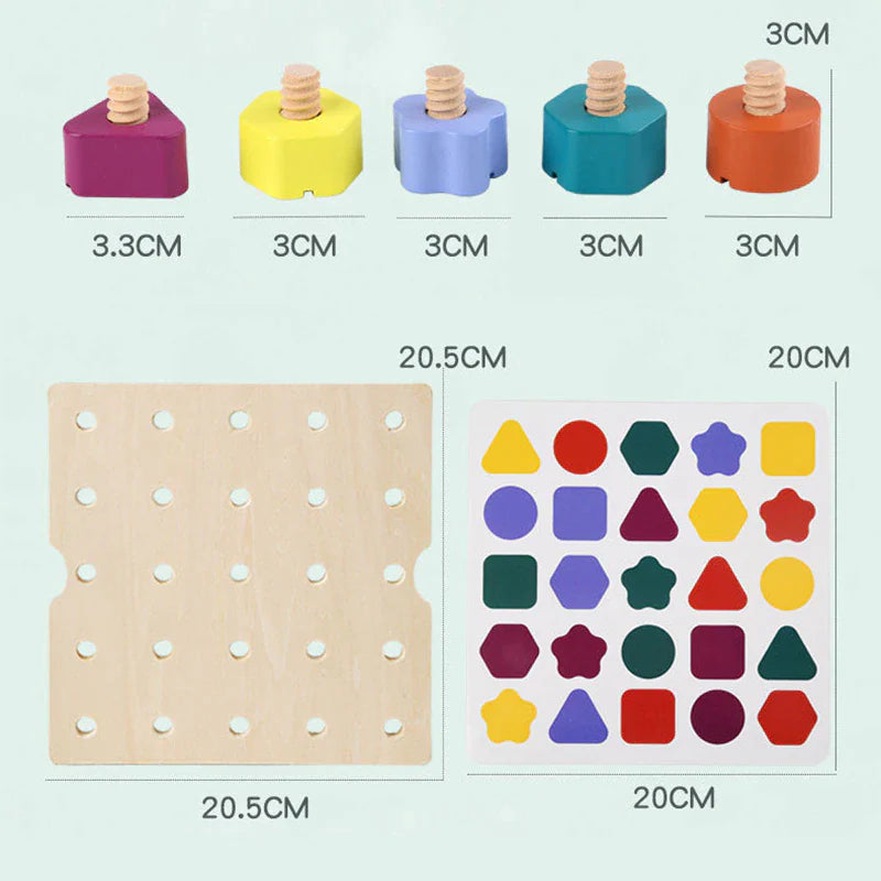 Wooden Screw Board™ | Paranna hienomotoriikkaa leikin avulla - Puzzle-peli
